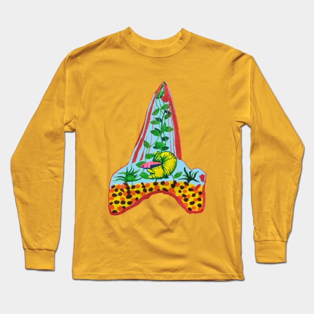 Shark Tooth Terrarium 9 Long Sleeve T-Shirt by RaLiz